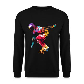 Flinker Waveboard Straßensurfer - Unisex Pullover - Schwarz - Vorne - Alina (178cm) & Michal (187cm)