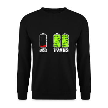 Dad Twins Geschenk - Unisex Pullover - Schwarz - Vorne - Alina (178cm) & Michal (187cm)