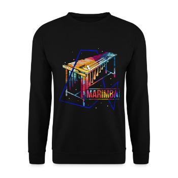 Klangstarke Marimba Perkussion - Unisex Pullover - Schwarz - Vorne - Alina (178cm) & Michal (187cm)