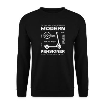 Rentner Pensionär Opa - Unisex Pullover - Schwarz - Vorne - Alina (178cm) & Michal (187cm)