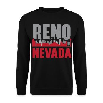 Reno Nevada USA Staat Amerika Reisen Nevadan - Unisex Pullover - Schwarz - Vorne - Alina (178cm) & Michal (187cm)