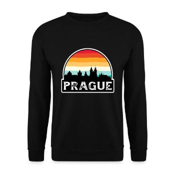 Prag Tschechien Flagge Skyline Reisesouvenir - Unisex Pullover - Schwarz - Vorne - Alina (178cm) & Michal (187cm)