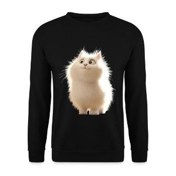 Angora Katze Weiße Angorakatze Süße Angora Katzen - Unisex Pullover - Schwarz - Vorne - Alina (178cm) & Michal (187cm)