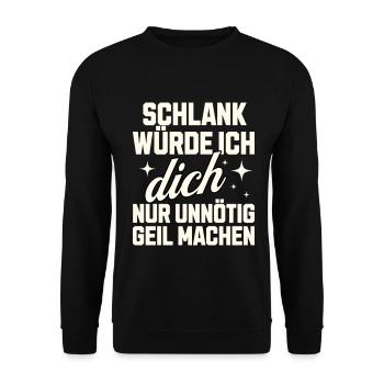 Sarkastischer Spruch Selbstbewusstsein - Unisex Pullover - Schwarz - Vorne - Alina (178cm) & Michal (187cm)