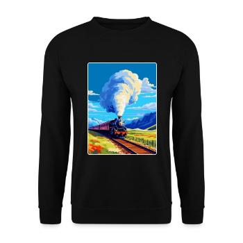 Orient Express Zug Europa Vintage Reiseplakat - Unisex Pullover - Schwarz - Vorne - Alina (178cm) & Michal (187cm)
