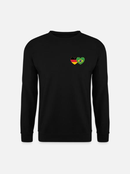 Brasilien Deutschland Flagge Herz - Unisex Pullover - Schwarz