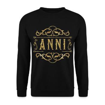Anni gold - Unisex Pullover - Schwarz - Vorne - Alina (178cm) & Michal (187cm)