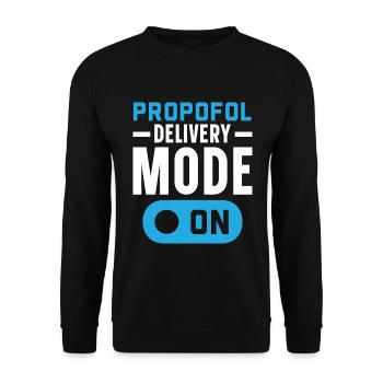 Propofol Abgabe-Modus auf Anästhesie Anästhesist - Unisex Pullover - Schwarz - Vorne - Alina (178cm) & Michal (187cm)