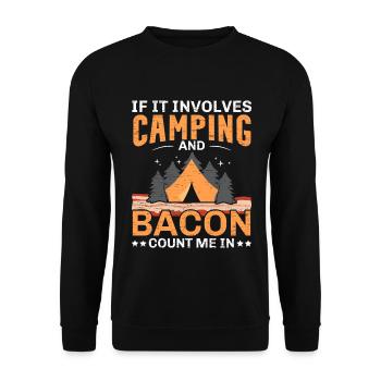 Wenn es um Camping und Speck geht, bin ich ein Cam - Unisex Pullover - Schwarz - Vorne - Alina (178cm) & Michal (187cm)