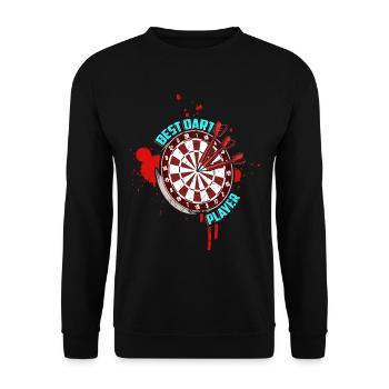 Bester Dartspieler Darter Dart Spieler 180 Darts - Unisex Pullover - Schwarz - Vorne - Alina (178cm) & Michal (187cm)