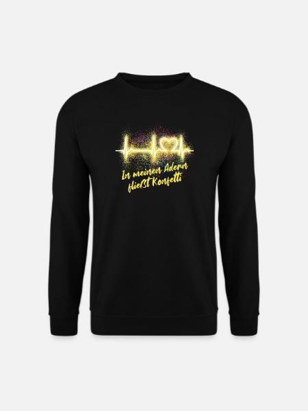 EKG Kurve - Herzkurve - Puls - Karneval - Konfetti - Unisex Pullover - Schwarz