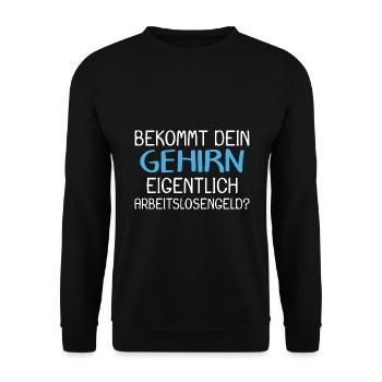 Arbeitslos Shirt Hartz 4 Arbeitslosigkeit Geschenk - Unisex Pullover - Schwarz - Vorne - Alina (178cm) & Michal (187cm)