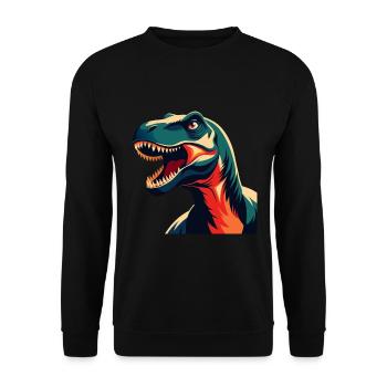 Dinosaur Cartoon Character Colorful Pet Animal - Unisex Sweatshirt - black - Front - Alina (178cm) & Michal (187cm)