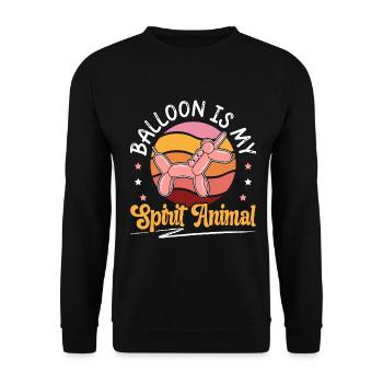 Ballon ist mein Seelentier Ballonmodellierung - Unisex Pullover - Schwarz - Vorne - Alina (178cm) & Michal (187cm)
