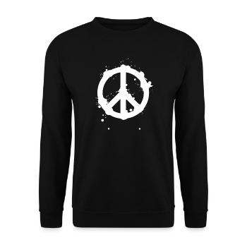 Peace Splash Guerilla Druck Stil - Unisex Pullover - Schwarz - Vorne - Alina (178cm) & Michal (187cm)
