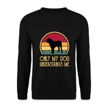 Alano Espanol Hundeliebhaber Silhouette Vintage Sonnenuntergang - Unisex Pullover - Schwarz - Vorne - Alina (178cm) & Michal (187cm)