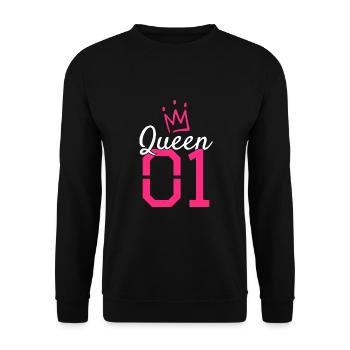 Queen 01 Krone - Unisex Pullover - Schwarz - Vorne - Alina (178cm) & Michal (187cm)