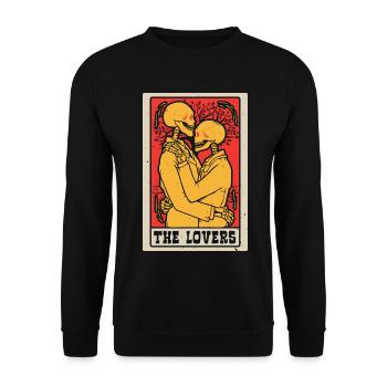 Die Liebenden Tarotkarte Schamane Wahrsagerei - Unisex Pullover - Schwarz - Vorne - Alina (178cm) & Michal (187cm)