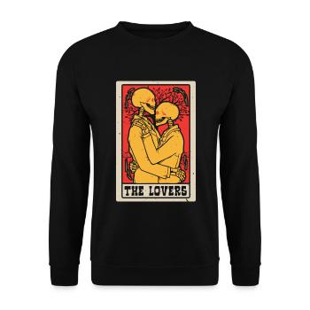 Die Liebenden Tarotkarte Schamane Wahrsagerei - Unisex Pullover - Schwarz - Vorne - Alina (178cm) & Michal (187cm)