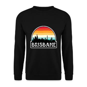 Brisbane Australien Flagge Skyline Reisesouvenir - Unisex Pullover - Schwarz - Vorne - Alina (178cm) & Michal (187cm)