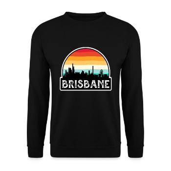 Brisbane Australien Flagge Skyline Reisesouvenir - Unisex Pullover - Schwarz - Vorne - Alina (178cm) & Michal (187cm)