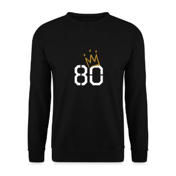 80. Geburtstag - Unisex Pullover - Schwarz - Vorne - Alina (178cm) & Michal (187cm)