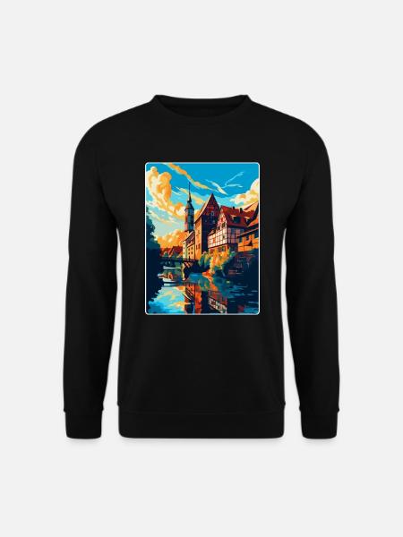 Nürnberg Deutschland Vintage Reiseplakat Souvenir - Unisex Pullover - Schwarz