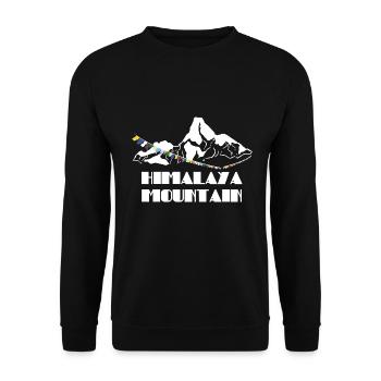 Wagemutiger Himalaya Trekkingpfad - Unisex Pullover - Schwarz - Vorne - Alina (178cm) & Michal (187cm)
