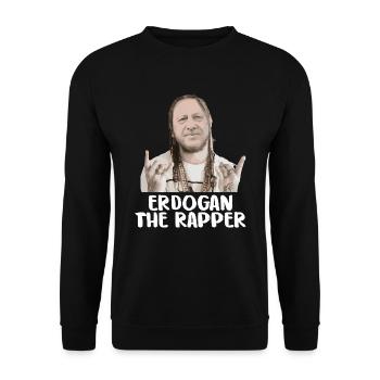 Spöttischer Erdogan Rapdiktator - Unisex Pullover - Schwarz - Vorne - Alina (178cm) & Michal (187cm)