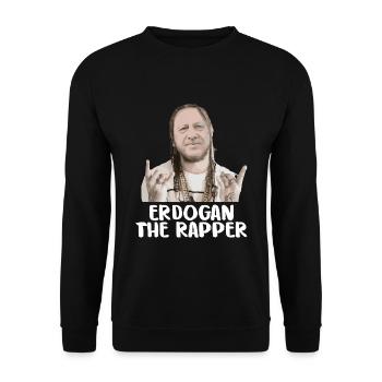 Spöttischer Erdogan Rapdiktator - Unisex Pullover - Schwarz - Vorne - Alina (178cm) & Michal (187cm)
