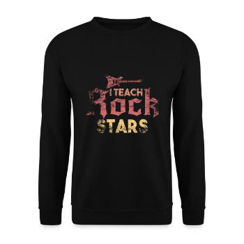 Gitarrenlehrer Geschenk - Unisex Pullover - Schwarz - Vorne - Alina (178cm) & Michal (187cm)
