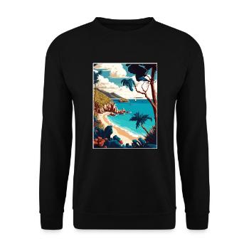 Britische Jungferninseln Vintage Reiseposter WPA - Unisex Pullover - Schwarz - Vorne - Alina (178cm) & Michal (187cm)