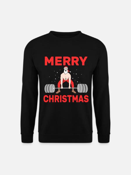 Merry Christmas Santa Claus Fitness Workout Gym - Unisex Pullover - Schwarz