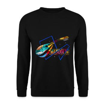 Klassische Mandoline Zupfmusik - Unisex Pullover - Schwarz - Vorne - Alina (178cm) & Michal (187cm)