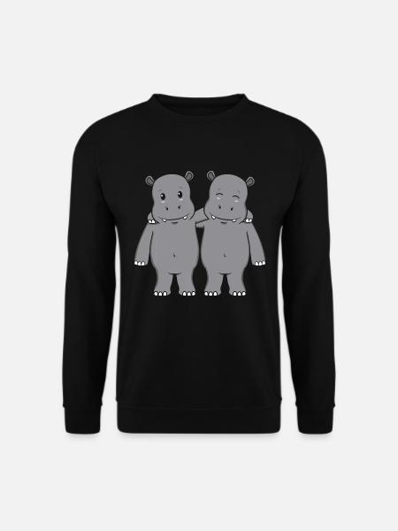Hippos Nilpferde - Unisex Pullover - Schwarz