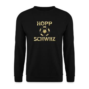 Hopp Schwiiz - Unisex Pullover - Schwarz - Vorne - Alina (178cm) & Michal (187cm)