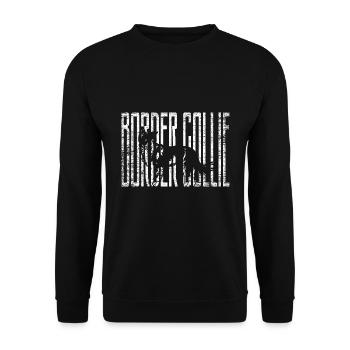 Wachsamer Border Collie Hütehund - Unisex Pullover - Schwarz - Vorne - Alina (178cm) & Michal (187cm)