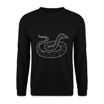 Geometrische Python Würgeschlange - Unisex Pullover - Schwarz - Vorne - Alina (178cm) & Michal (187cm)