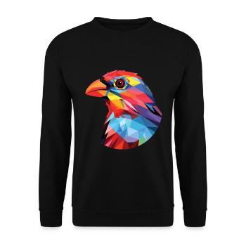 Finch Buntes Aquarell Tier Haustier Illustration - Unisex Pullover - Schwarz - Vorne - Alina (178cm) & Michal (187cm)
