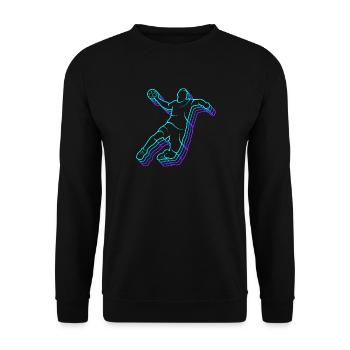 Handballer Handballspieler Herren Handball Jungen - Unisex Pullover - Schwarz - Vorne - Alina (178cm) & Michal (187cm)