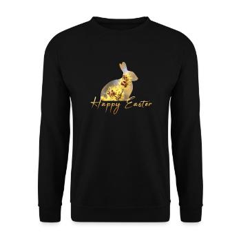 Happy Easter rabbit - Unisex Pullover - Schwarz - Vorne - Alina (178cm) & Michal (187cm)