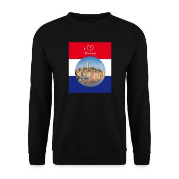 I Love Rovinj - Unisex Pullover - Schwarz - Vorne - Alina (178cm) & Michal (187cm)