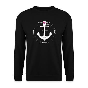 Anker Norwegen Urlaub - Unisex Pullover - Schwarz - Vorne - Alina (178cm) & Michal (187cm)