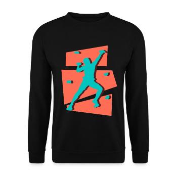 Klettern Bouldern Bergsteiger Kletterer Boulder - Unisex Pullover - Schwarz - Vorne - Alina (178cm) & Michal (187cm)