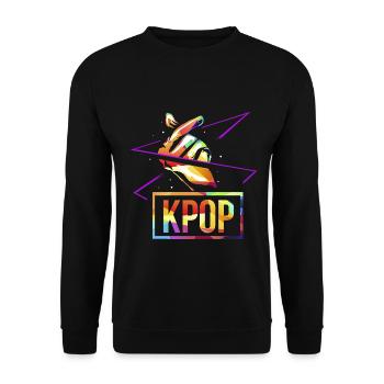 Begeisternde K-Pop Fangemeinde - Unisex Pullover - Schwarz - Vorne - Alina (178cm) & Michal (187cm)