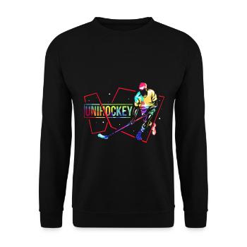 Blitzschneller Unihockey Torhüter - Unisex Pullover - Schwarz - Vorne - Alina (178cm) & Michal (187cm)