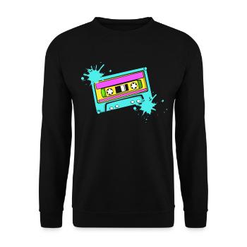 Kassette - Unisex Pullover - Schwarz - Vorne - Alina (178cm) & Michal (187cm)