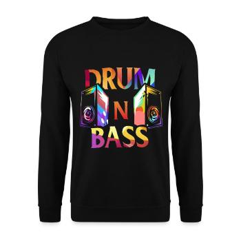Elektrisierender Drum n Bass Rave - Unisex Pullover - Schwarz - Vorne - Alina (178cm) & Michal (187cm)
