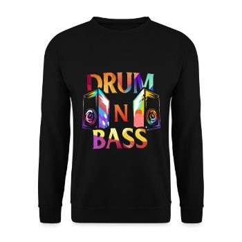Elektrisierender Drum n Bass Rave - Unisex Pullover - Schwarz - Vorne - Alina (178cm) & Michal (187cm)