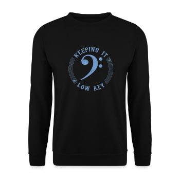Bass Clef Blue - Symbole Musical Vintage - Sweat-shirt Unisexe - noir - Devant - Alina (178cm) & Michal (187cm)